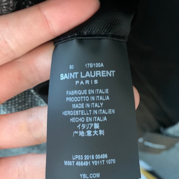 Saint Laurent 19SS Grey Checked Wool Coat - Picture 8 of 9